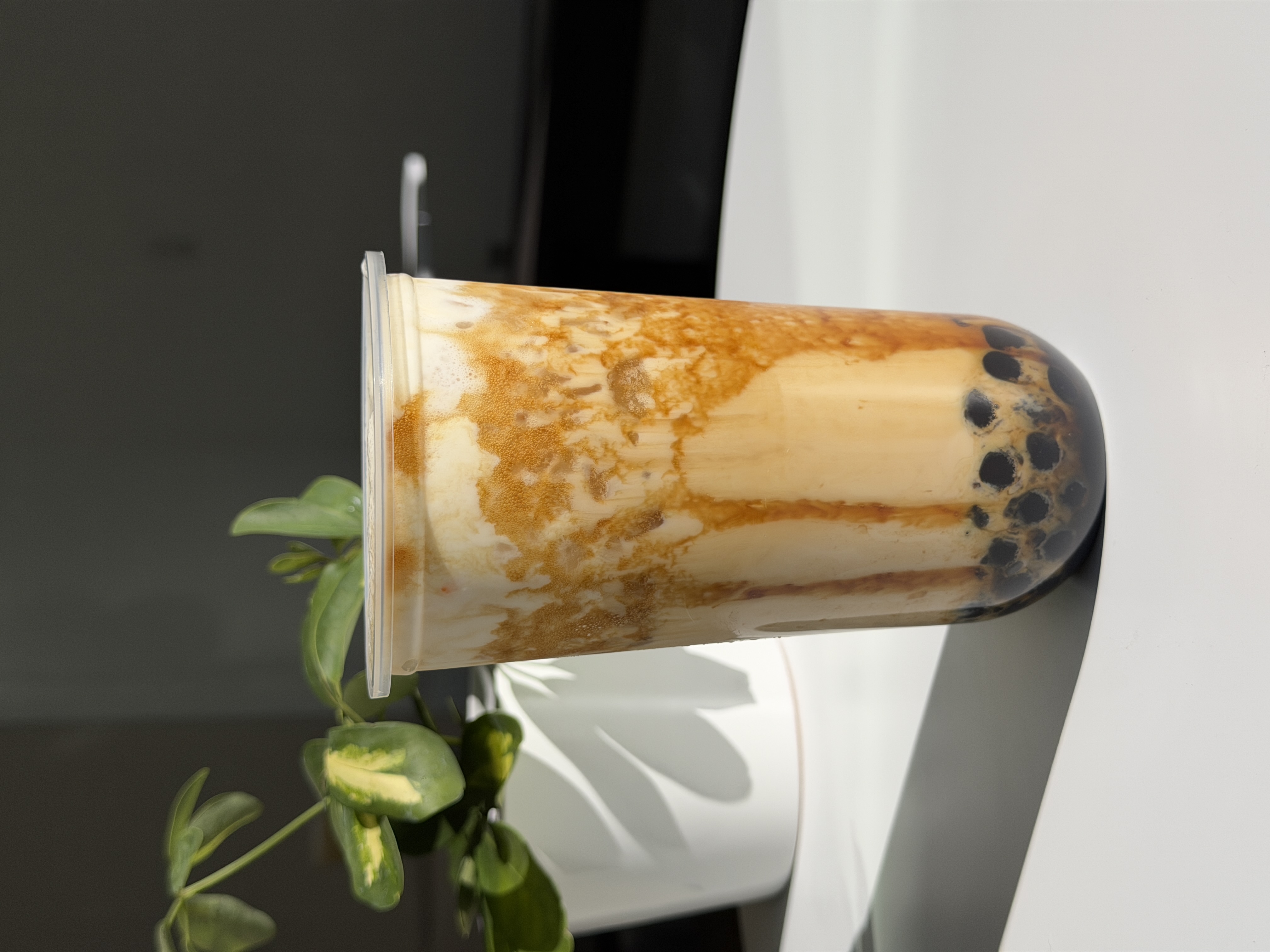 Brown sugar milk tea with boba